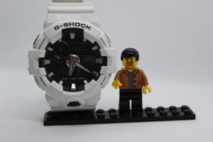 Lego John next to G-Shock Watch